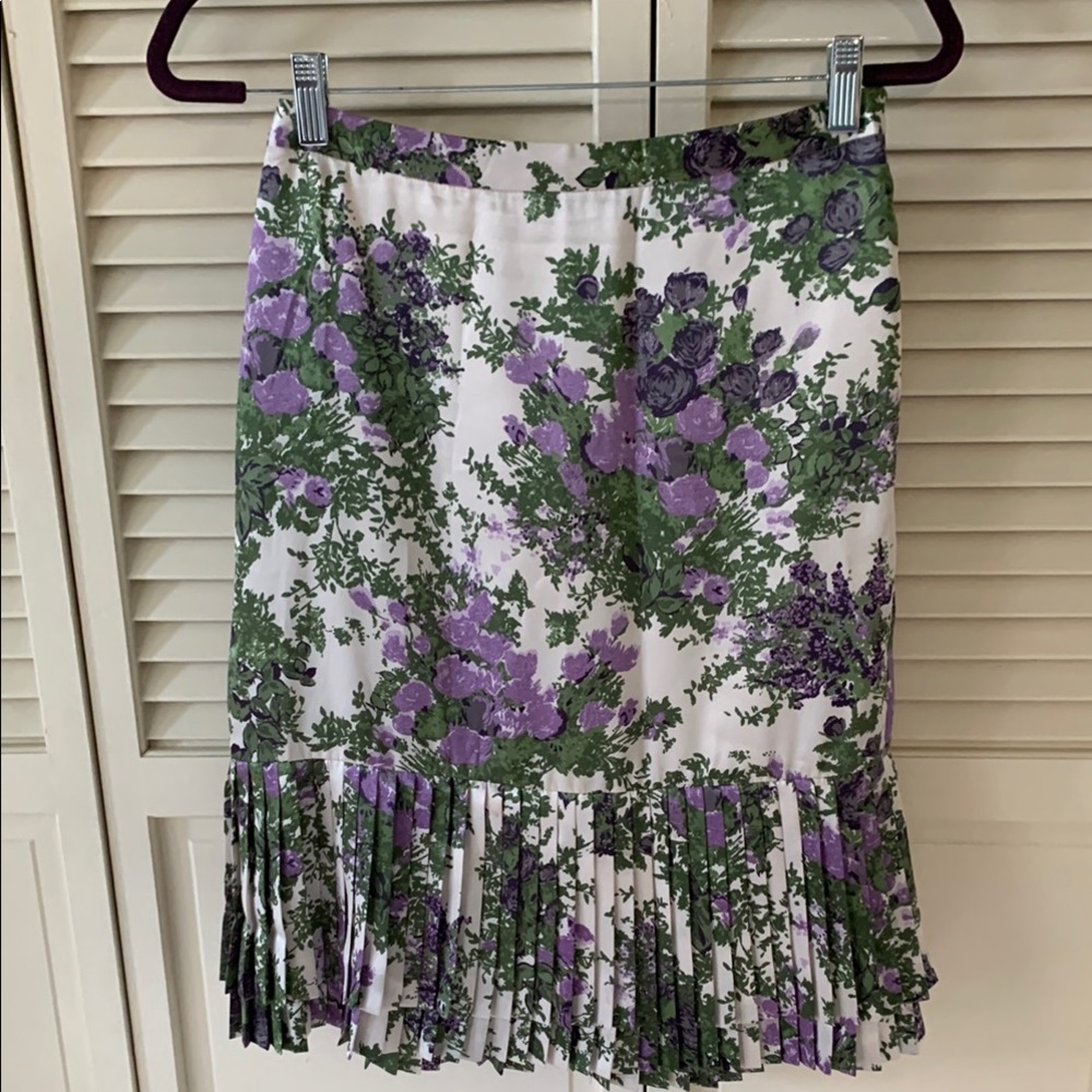 Purple and Green Satin Pleated Pencil Skirt for Cocktail Events